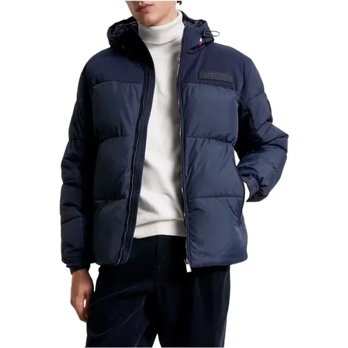 Men Quilted Hooded Jacket , male, Sizes: L - Tommy Hilfiger - Modalova