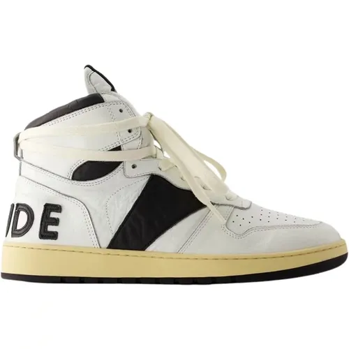 Sneakers, male, , Size: 8 US Rhecess Hi Sneakers - Leather - /Black - Rhude - Modalova