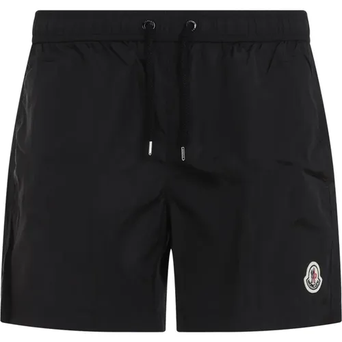 Beachwear, male, , Size: M Logo Patch Swim Shorts - Moncler - Modalova