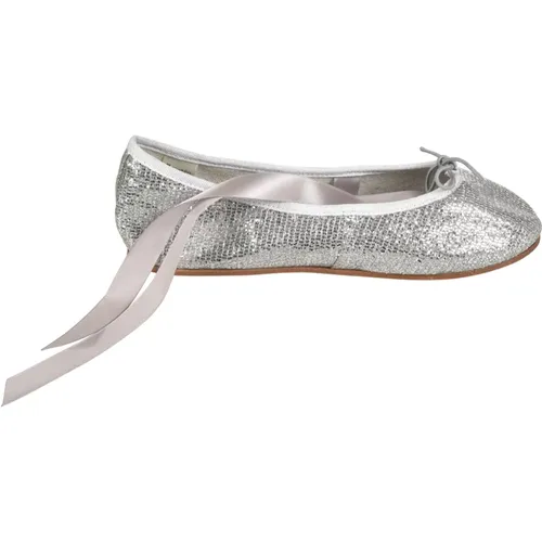 Ballerinas, female, , Size: 7 US Silver Flat Shoes Elegant Style - Repetto - Modalova