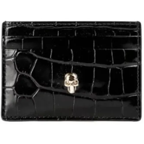 Wallets & Cardholders, unisex, , Size: ONE SIZE Crocodile Effect Card Holder - alexander mcqueen - Modalova