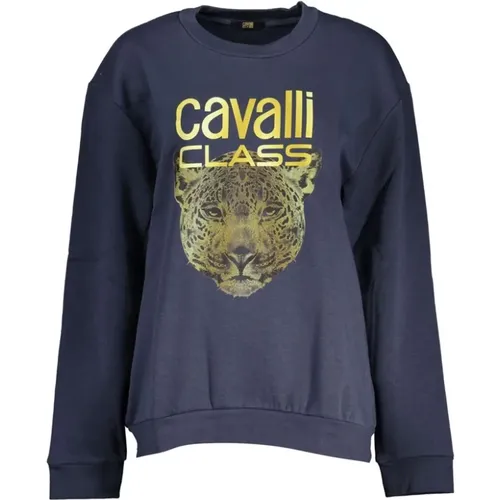 Fleece Sweatshirt with Round Neck , male, Sizes: L, M, XL - Cavalli Class - Modalova