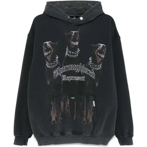 Hoodies, male, , Size: L Thoroughbred Print Hooded Sweatshirt - Represent - Modalova