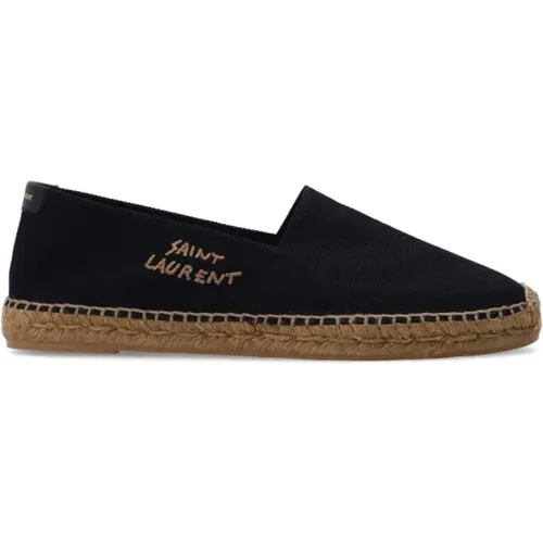 Espadrilles with logo , male, Sizes: 7 1/2 UK, 7 UK, 9 1/3 UK, 12 UK, 6 UK, 11 UK, 8 UK, 8 1/2 UK, 5 UK, 9 UK, 10 UK - Saint Laurent - Modalova