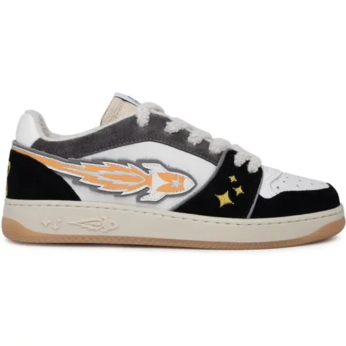 Sneakers, male, , Size: 9 US Sneakers Rocket IN Pelle Grigia E Nera - Enterprise Japan - Modalova