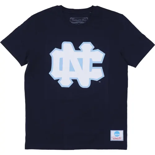 T-Shirts, male, , Size: M Ncaa Logo Tee Unchee Navy - Mitchell & Ness - Modalova