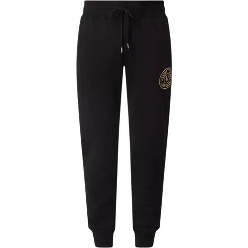 Sweatpants, male, , Size: L Luxury Gold Vemblem Jogger Sweatpants - Versace Jeans Couture - Modalova