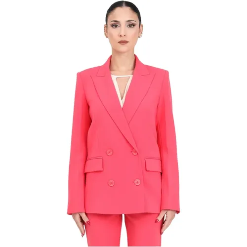 Doppelreihiger Blazer Hybrid Rose Crêpe , Damen, Größe: L - PATRIZIA PEPE - Modalova