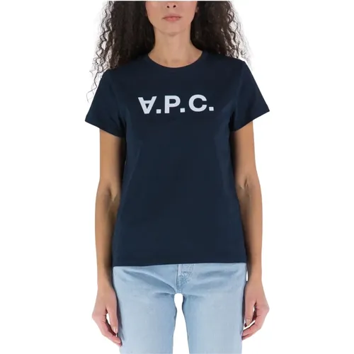 White Cotton T-Shirt with APC Logo , female, Sizes: M, L, S - A.p.c. - Modalova