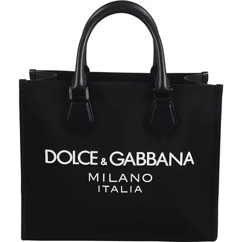 Schwarze Lederhandtasche - Dolce & Gabbana - Modalova