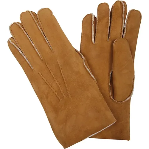 Gloves, unisex, , Size: M Shearling Gloves Handcrafted Stitching Detail - Eleventy - Modalova