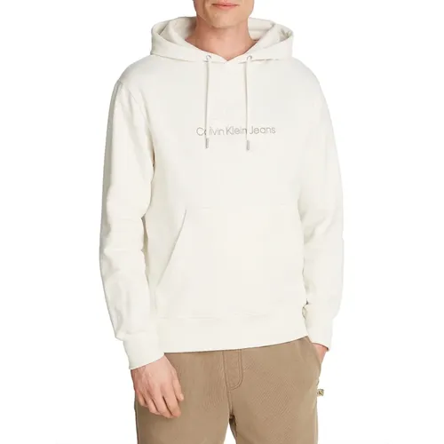 Hoodies, male, , Size: M Chenille Hoodie Sweater Ivory - Calvin Klein - Modalova