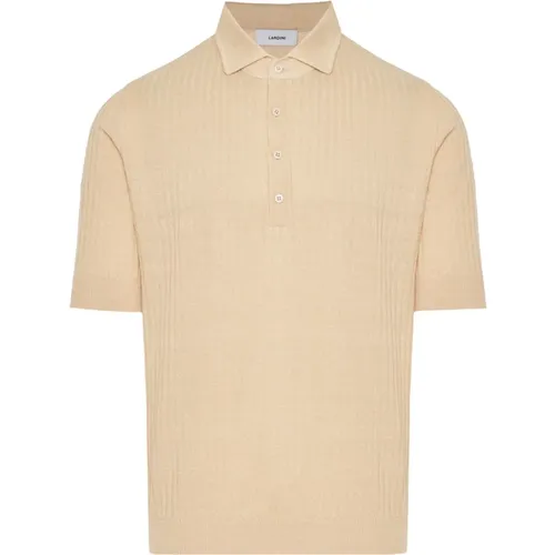Linen Cotton Polo Shirt Made in Italy , male, Sizes: L - Lardini - Modalova