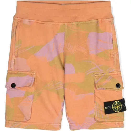 Orange Kinder Shorts mit Taschen - Stone Island - Modalova