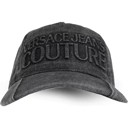 Caps, male, , Size: ONE SIZE Denim cap - Versace Jeans Couture - Modalova