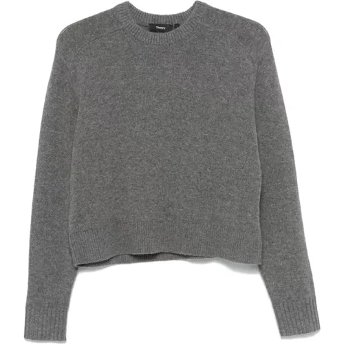 Grauer Sweatshirt Aw24 Damenmode , Damen, Größe: S - Theory - Modalova