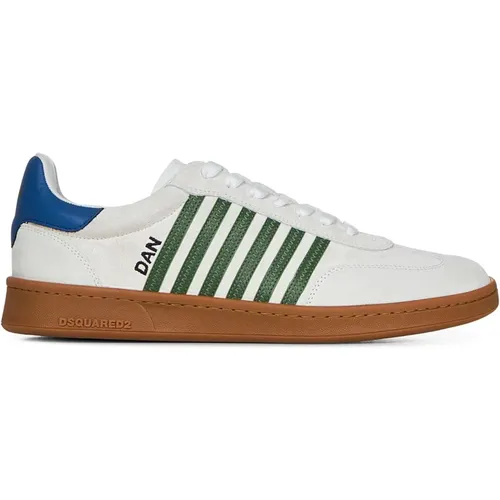 Weiße Wildleder Ledersneaker Gummisohle - Dsquared2 - Modalova