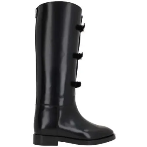 Leather Boots with Metal Buckles , female, Sizes: 8 UK - Durazzi Milano - Modalova