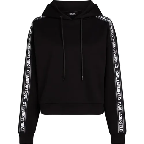 Hoodie with White Logos , female, Sizes: S - Karl Lagerfeld - Modalova