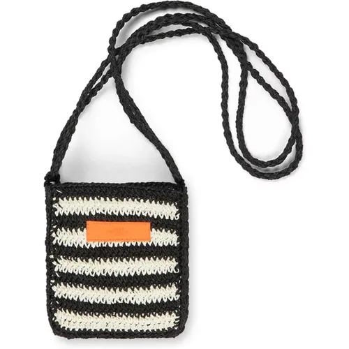 Schwarze Crossbody-Tasche Paper Straw Milan - Mads Nørgaard - Modalova