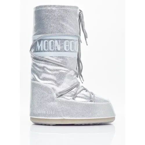 Glitzer Logo Stiefel Moon Boot - moon boot - Modalova