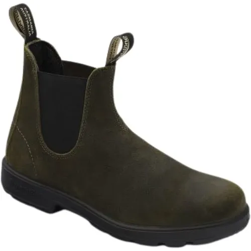 Unisex Olive Suede Chelsea Boots , female, Sizes: 11 UK - Blundstone - Modalova