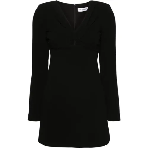 V-neck Long Sleeve Dress , female, Sizes: 3XS, XS, 2XS - Self Portrait - Modalova