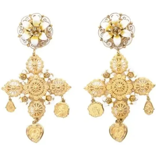 Pre-owned Jewellery, female, , Size: ONE SIZE Pre-owned Gold earrings - Dolce & Gabbana Pre-owned - Modalova