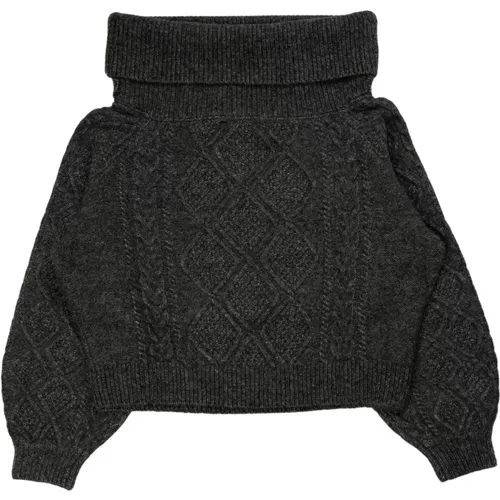 Grauer Off-Shoulder-Pullover , Damen, Größe: S - Gestuz - Modalova