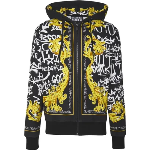 Hoodie mit Graffiti-Print , Herren, Größe: XL - Versace - Modalova