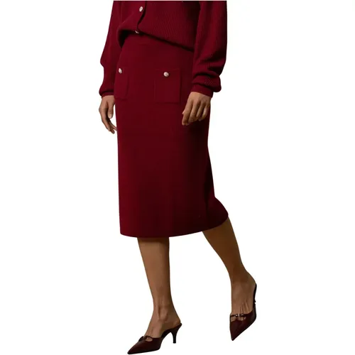 Midi Skirts, female, , Size: L Chic Pencil Skirt with Front Pockets - Kocca - Modalova