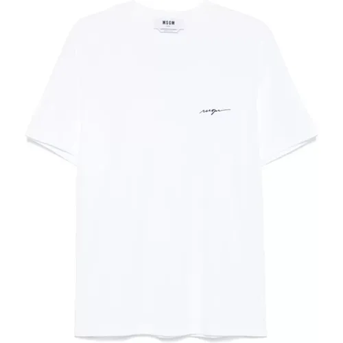 T-Shirts, male, , Size: XL Classic Cotton T-Shirt for Men - Msgm - Modalova