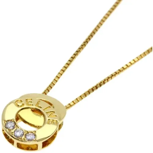 Pre-owned Jewellery, female, , Size: ONE SIZE Pre-owned Gold necklaces - Celine Vintage - Modalova