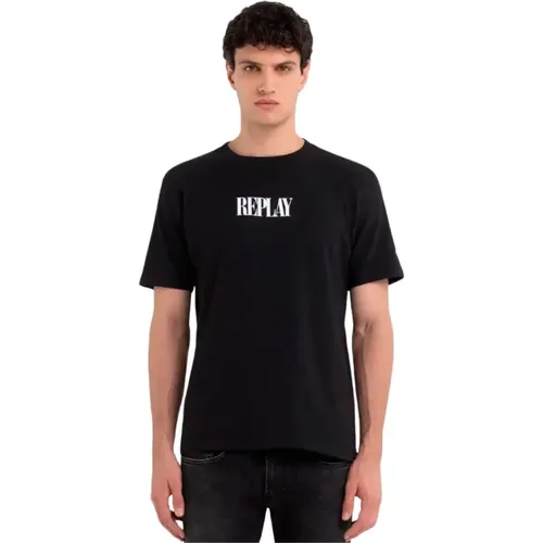 Stylisches T-Shirt , Herren, Größe: L - Replay - Modalova