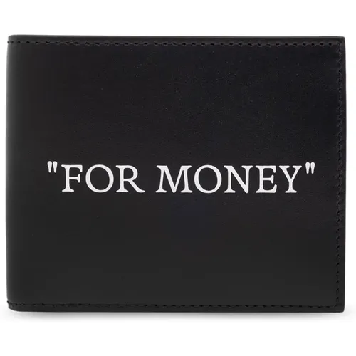 Leather folding wallet , male, Sizes: ONE SIZE - Off White - Modalova