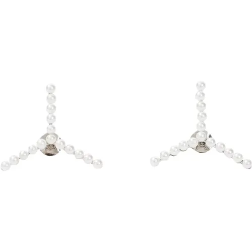 Silver Y Earrings with Pearls , female, Sizes: ONE SIZE - Y/Project - Modalova