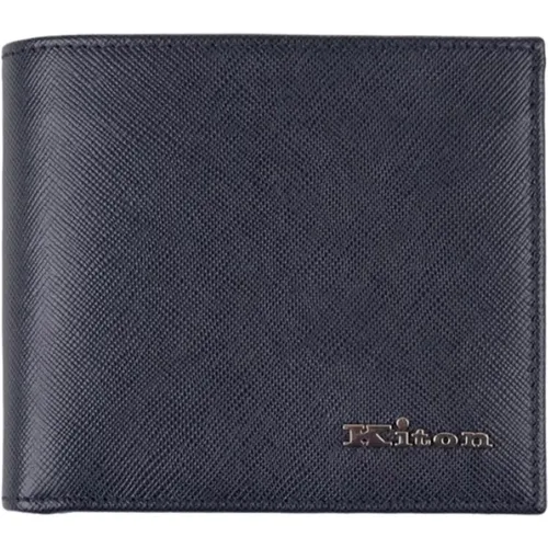 Leather Wallet with Iconic Logo , male, Sizes: ONE SIZE - Kiton - Modalova