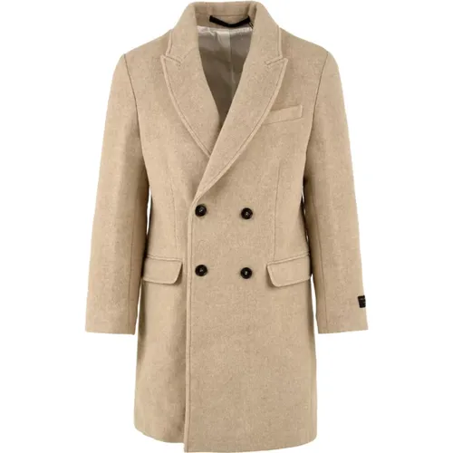 Double-Breasted Coats, male, , Size: L Brush Doble Coat - Liu Jo - Modalova