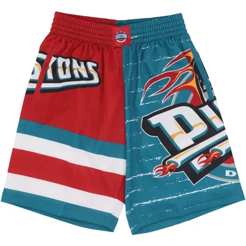 Sportswear, male, , Size: XL Detroit Pistons Basketball Shorts - Mitchell & Ness - Modalova