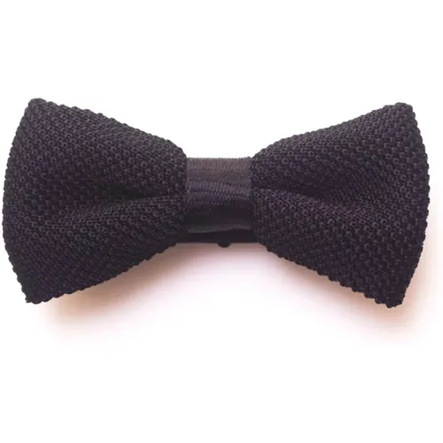 Bowties, male, , Size: ONE SIZE Textured Knitted Silk Bow Tie - Boss - Modalova