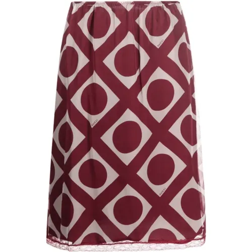 Geometric Print Midi Skirt , female, Sizes: S - Gucci - Modalova