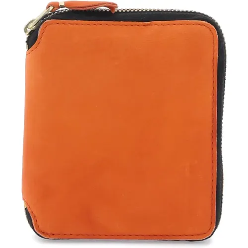 Gewaschene Leder Reißverschlussbrieftasche,Gewaschene Leder-Zip-Around-Brieftasche - Comme des Garçons - Modalova