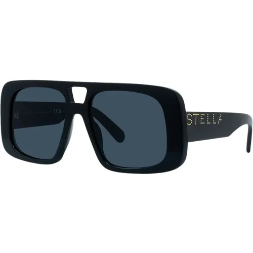 Sunglasses, unisex, , Size: 55 MM Shiny /Smoke Sc40049I Sunglasses - Stella Mccartney - Modalova