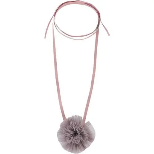 Tüllblumen Choker Halskette , Damen, Größe: ONE Size - Malababa - Modalova