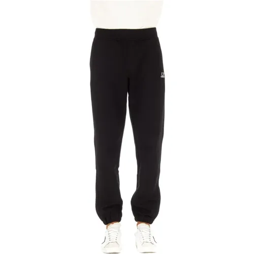 Schwarze Baumwoll-Sweatpants mit elastischem Bund und Saum - C.P. Company - Modalova