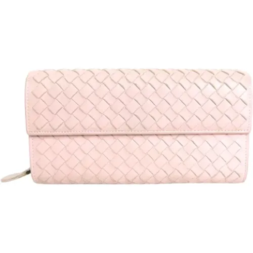 Pre-owned Wallets, female, , Size: ONE SIZE Pre-owned Rosa Leather Intrecciato Wallet - Bottega Veneta Vintage - Modalova