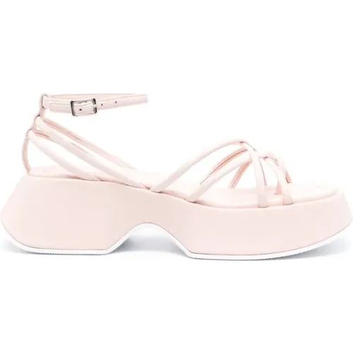 Leather Sandals with Crossover Strap Detail , female, Sizes: 5 1/2 UK, 4 1/2 UK, 3 UK, 6 1/2 UK, 4 UK, 7 UK, 6 UK - Vic Matié - Modalova