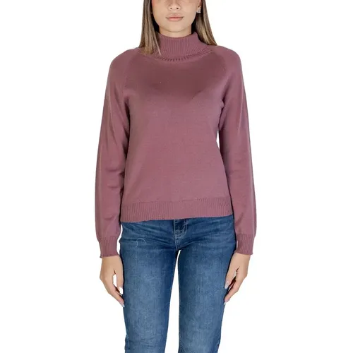 Merinowolle Rosa Pullover Kollektion , Damen, Größe: M - Sandro Ferrone - Modalova