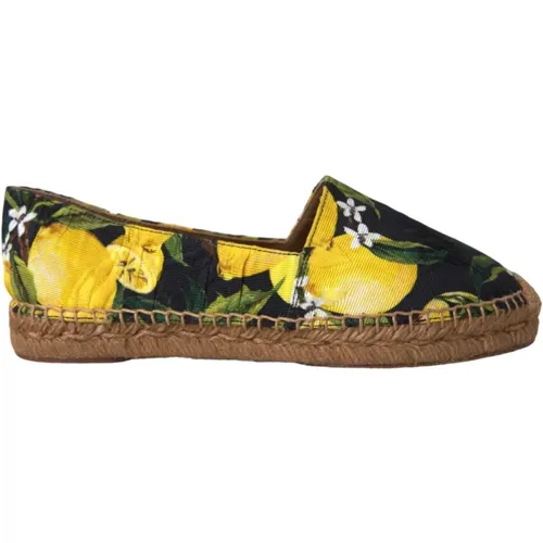 Espadrilles, female, , Size: 5 US Lemon Espadrilles Shoes - Dolce & Gabbana - Modalova