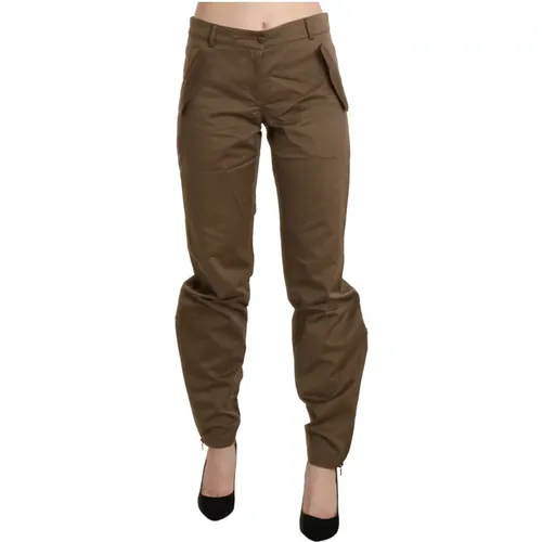 Mid Waist Straight Cotton Pants , Damen, Größe: XS - Ermanno Scervino - Modalova